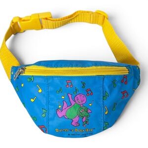 Vintage 1992 Barney Baby Bop Fanny Pack Kids Lyons Grp Blue Yellow Kidcore Rare